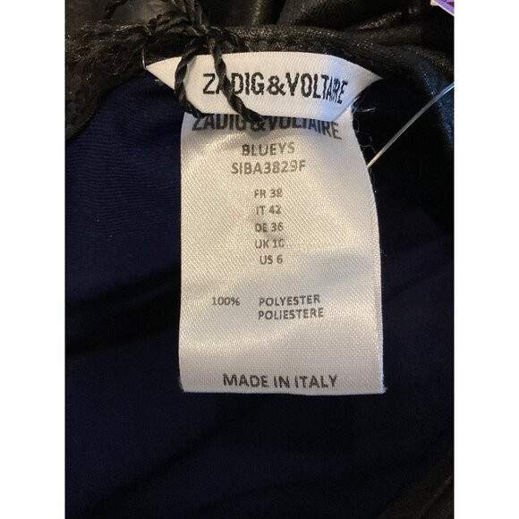 Zadig & Voltaire One-Piece Swimsuit Black Deep V-Neck Size 6 US New With Tag - Picture 3 of 3